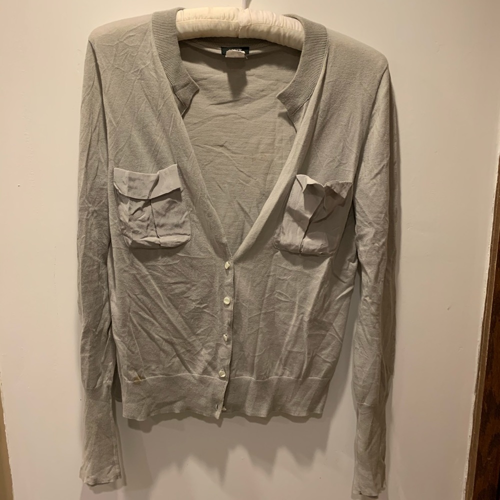J. Crew Gray Sweater with Pockets.